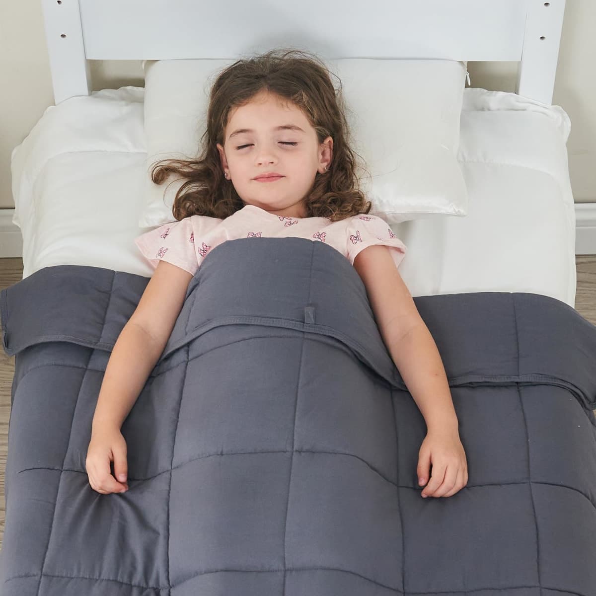 Weighted Blanket (7 lbs, 41" x 60", Grey) Cooling Heavy Blanket for Sleeping Perfect for 60-90 lbs, Breathable Blanket with Premium Glass Bead,Machine Washable thumbnail 3