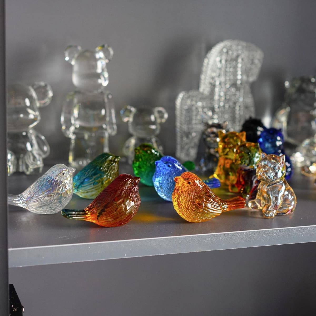 4PCS Colorful Crystal Birds Figurines 3'' Art Glass Bird Animal Collectible thumbnail 4