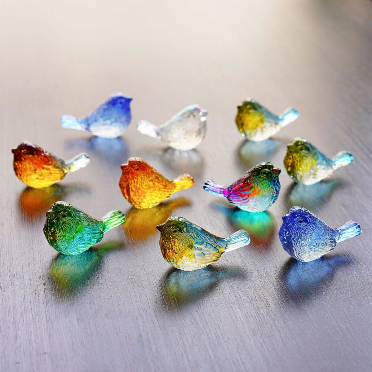 4PCS Colorful Crystal Birds Figurines 3'' Art Glass Bird Animal Collectible thumbnail 5