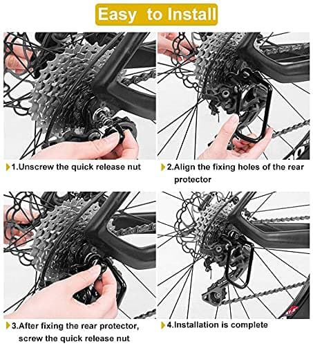 Set of 2 Rear Derailleur Protectors Bicycle Rear Derailleur Protection Bar Iron Protective Films for Bicycle Mountain Bikes Road Bikes Folding Bikes Black thumbnail 4