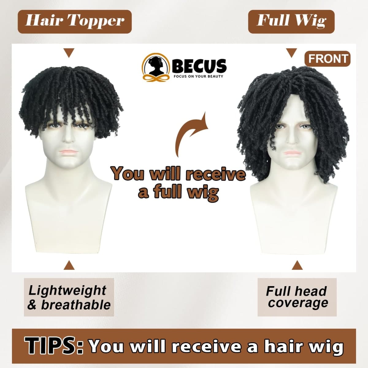 BECUS Curly Wigs Afro Men Wigs for Men Black Wig Soft Short Curly Synthetic Afro Wig Huge for Halloween Party Costume Party Cosplay(5Pcs) thumbnail 4
