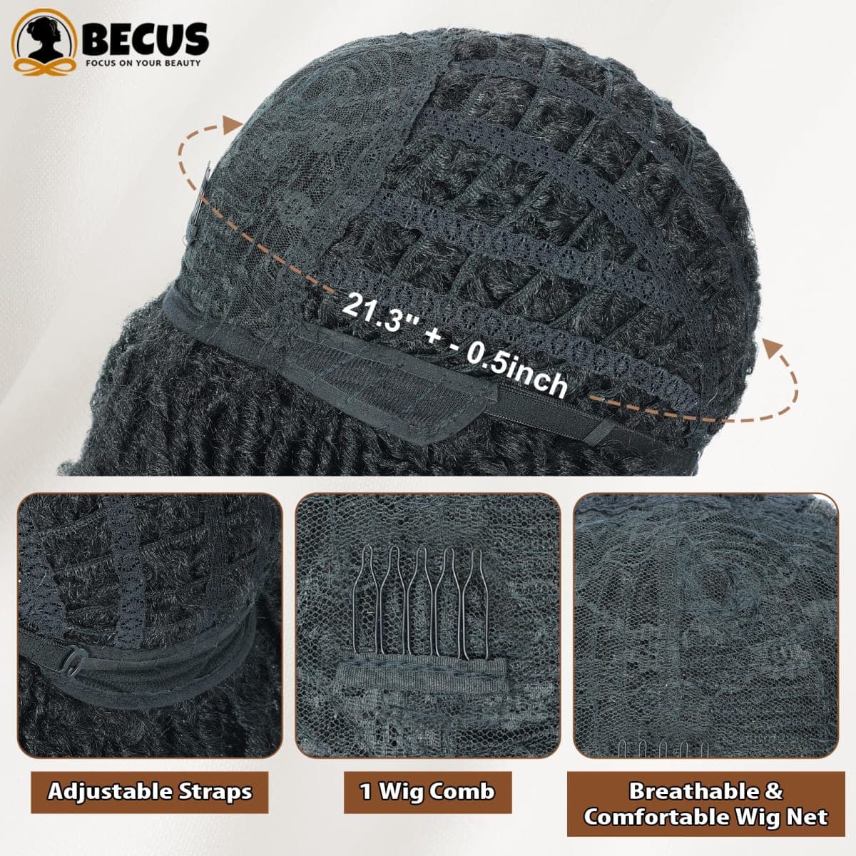 BECUS Curly Wigs Afro Men Wigs for Men Black Wig Soft Short Curly Synthetic Afro Wig Huge for Halloween Party Costume Party Cosplay(5Pcs) thumbnail 5