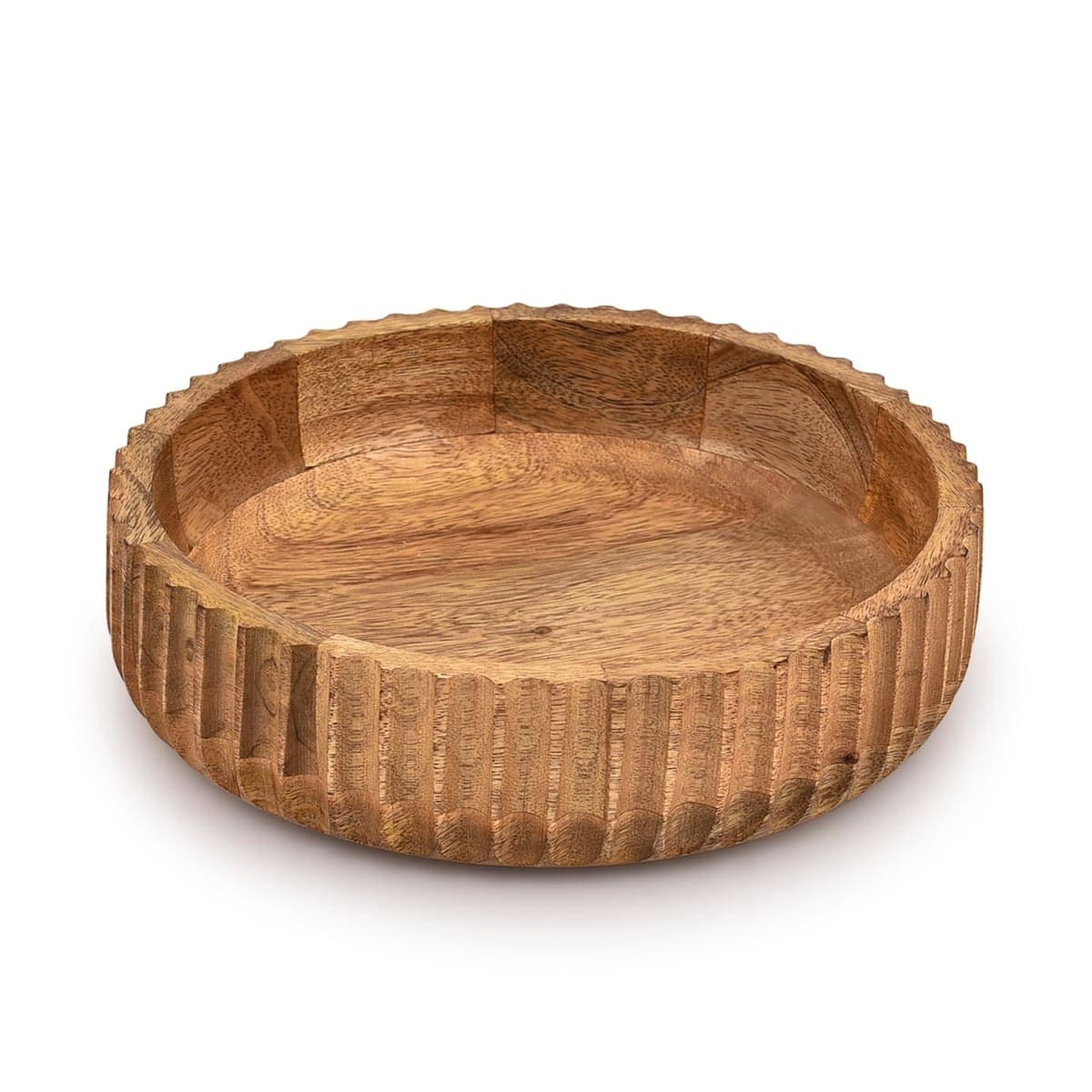 Kimona Fruit Bowls Wooden Fruit Bowl or Candy Bowl, Elevate Your Space With A Unique Bowl Centerpiece (10" X 10" X 2.5") — image 1