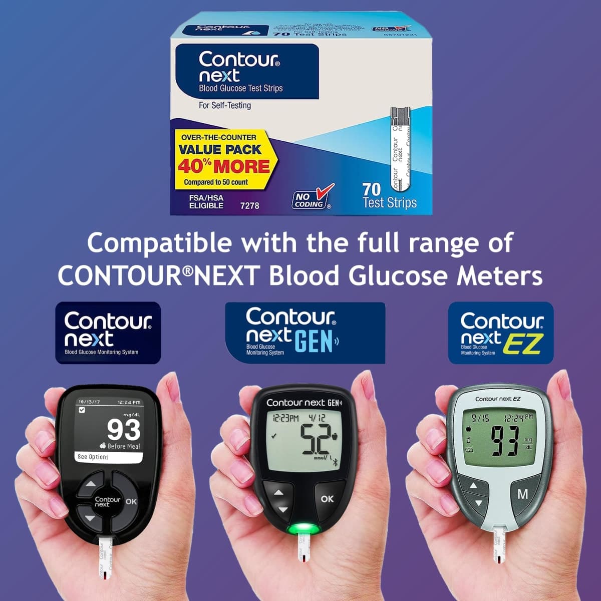 Ascensia Contour Next Blood Glucose Diabetes Test Strips, 70 Count thumbnail 4