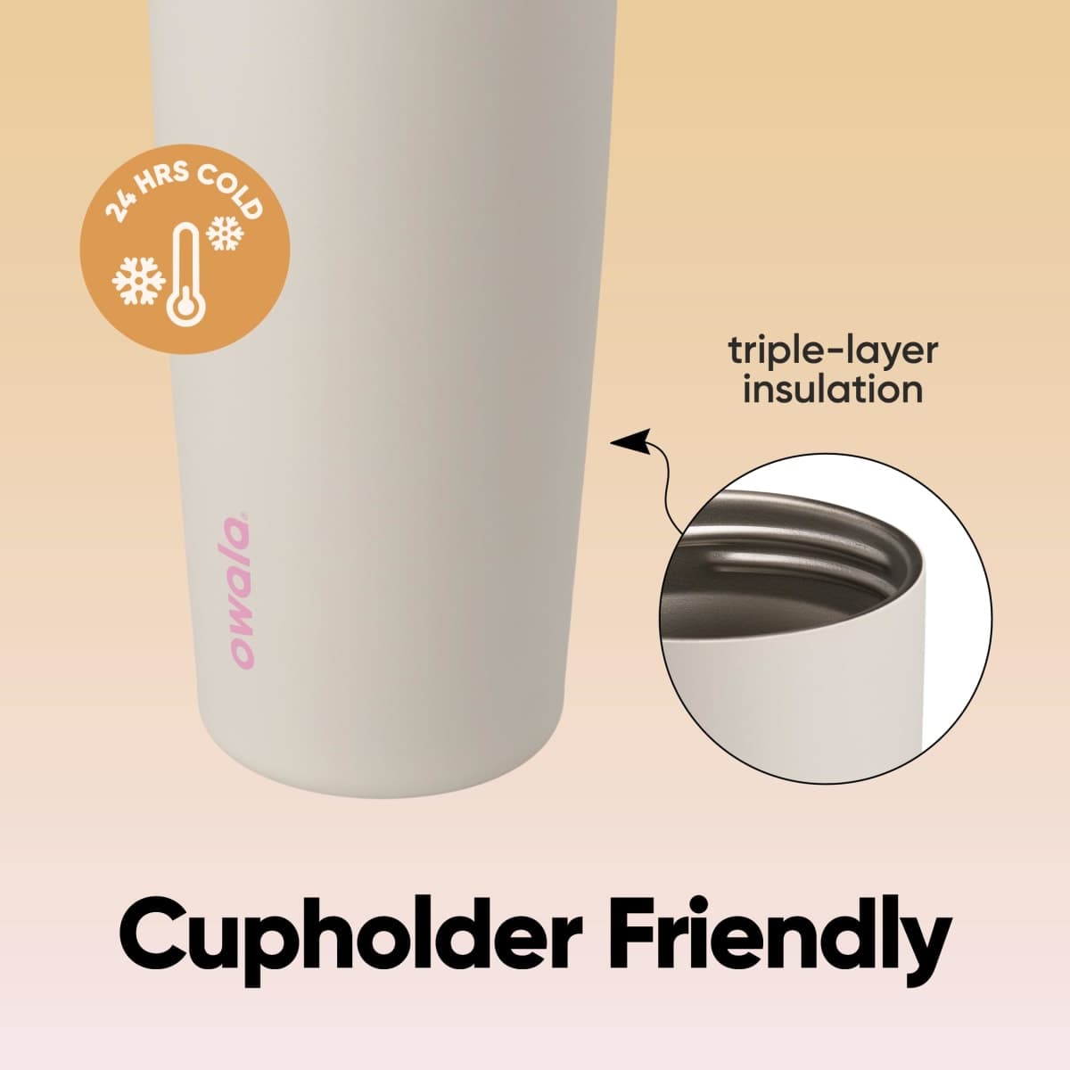 Owala FreeSip Sway Insulated Stainless Steel Water Bottle with Two-Way Spout, Built-In Straw and Bucket Handle, Made for Travel, School, and Sports, 30oz, BPA Free, Leak Proof, Daybreak thumbnail 4