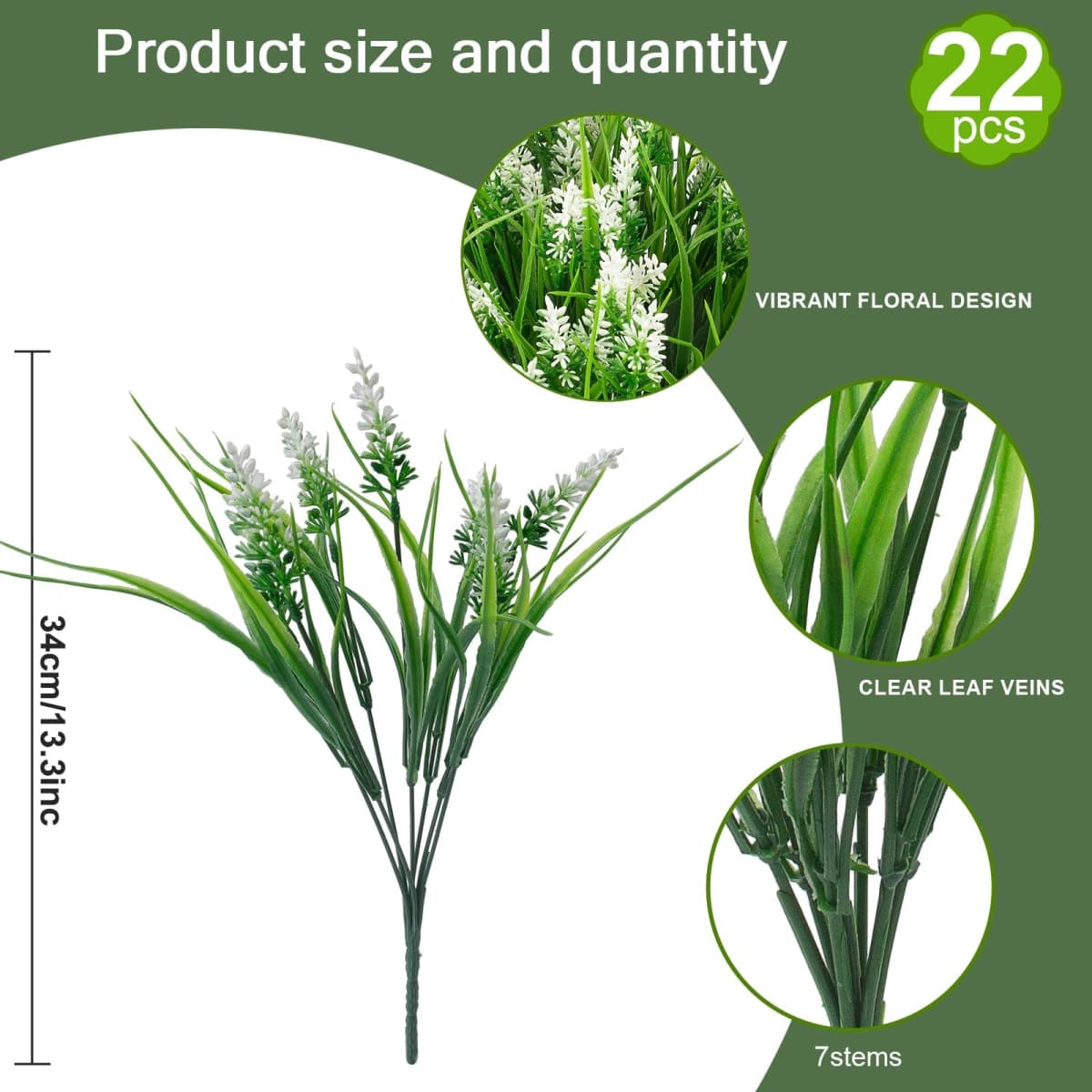 Rowfad 22 Pcs Artificial Outdoor Flowers Fake Outdoor Plants Monkey Grass with Red Flowers for Pot Decor for Window Garden Patio Hanging Planter Pathway Front Porch (22, White) thumbnail 2