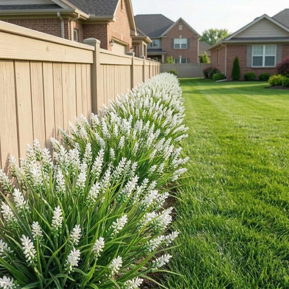 Rowfad 22 Pcs Artificial Outdoor Flowers Fake Outdoor Plants Monkey Grass with Red Flowers for Pot Decor for Window Garden Patio Hanging Planter Pathway Front Porch (22, White) thumbnail 4