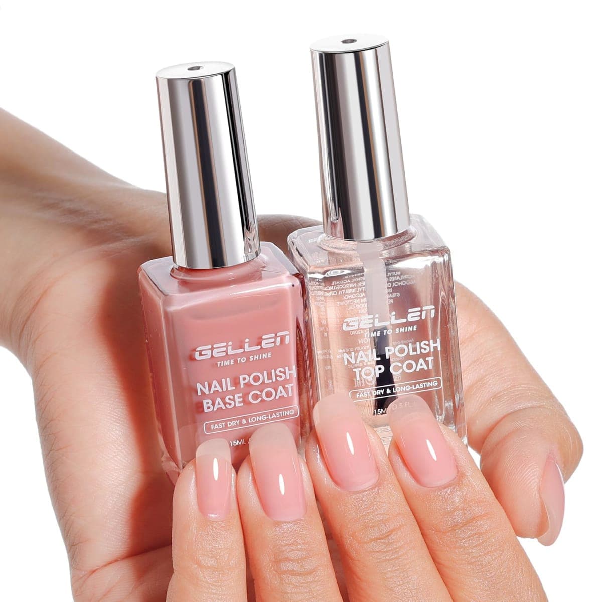 GELLEN Clear Nail Polish Base Top Coat, No Lamp Needed, Toxin HEMA Free — image 1
