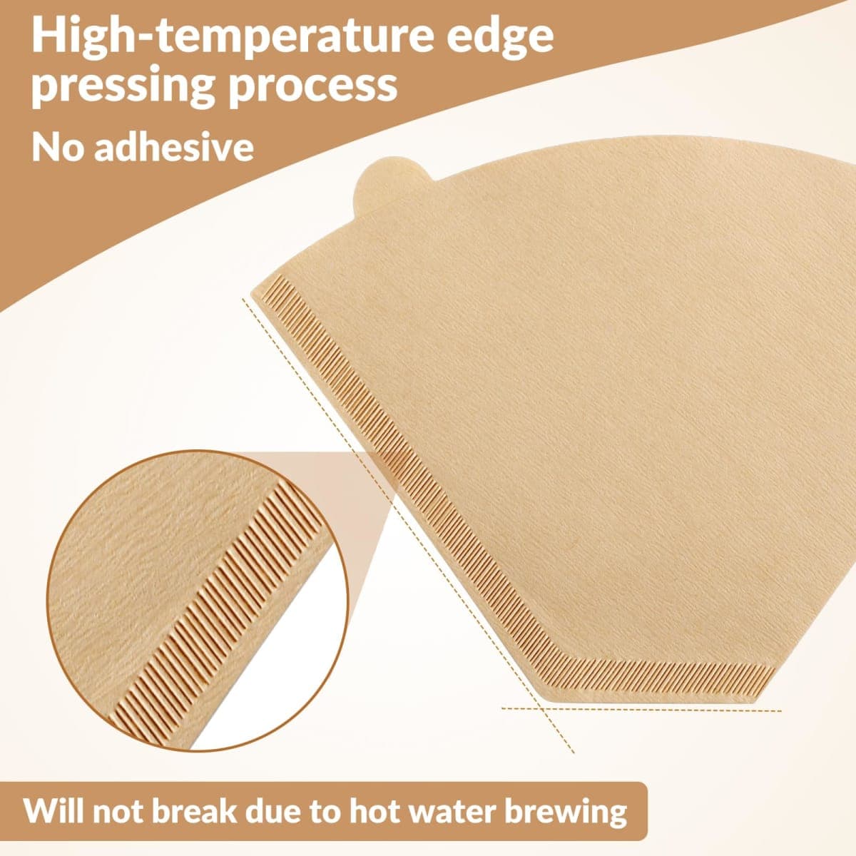 Qukisuma Cone Coffee Filters #4, Number 4 Coffee Filter 8-12 Cup for Drip Coffee Maker, Unbleached Natural (150, #4) thumbnail 3