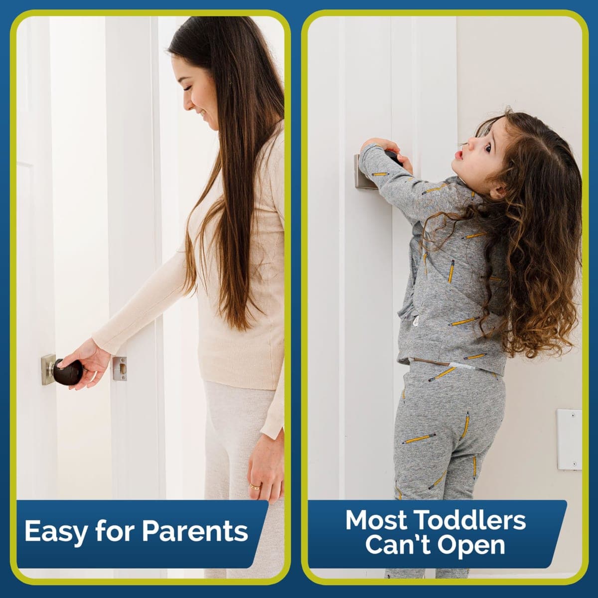 Child Safety Door Knob Cover (4 Pack) Hard-to-Remove Dual-Lock Door Handle Covers for Kids - Reusable Baby Proof Door Knob Locks - Installs Easily, No Tools Needed (Black) thumbnail 5