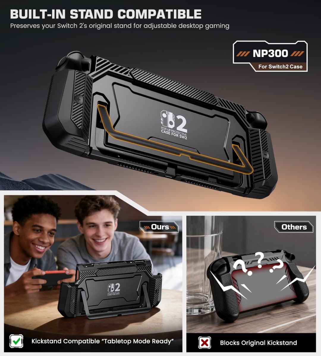 Dockable Case for Nintendo Switch 2,[Exclusive Pop-up Joy-Con Quick Release][Military-Grade Protection][Stand Compatible] Switch 2 Protective Case with Ergonomic Grip, Hard Shell for Switch 2 Console thumbnail 4