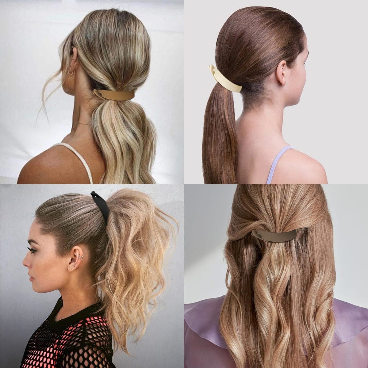 Hapdoo 4Pcs Small High Ponytail Hair Clips, Matte Banana Clips Hair Strong Hold Ponytail Bun Holder, Mini Hair Jaw Clips Barrettes Styling Accessories for Thick Thin Hair Women Girls thumbnail 3