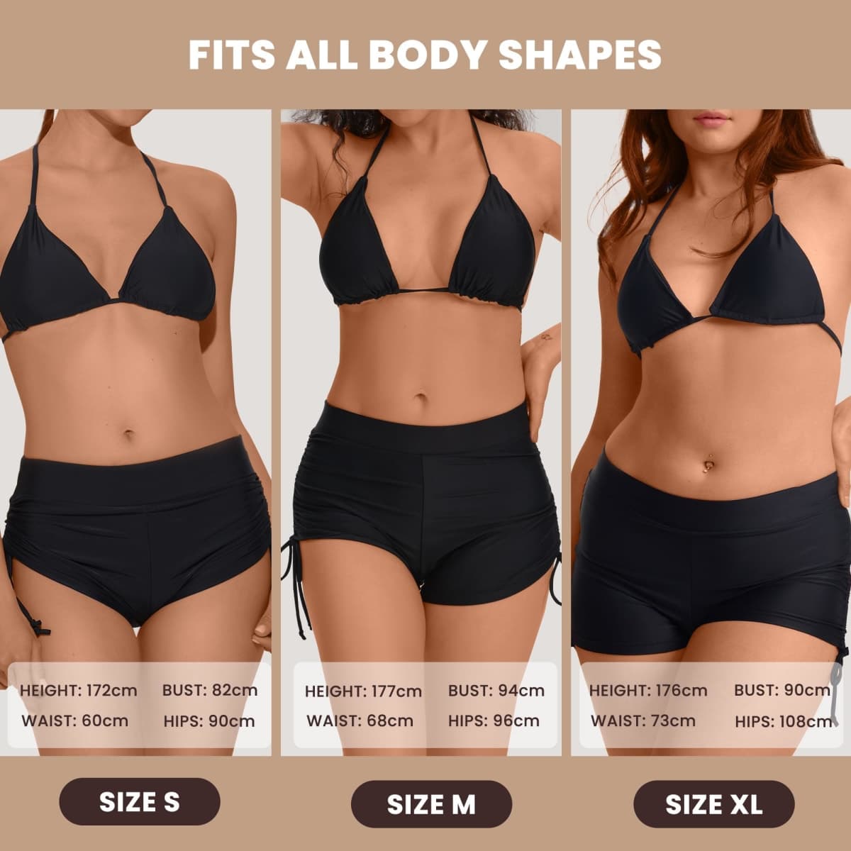 La LiVita Leakproof Menstrual Period Swimwear Tummy Control Drawstring Period Boxers Incontinence Waterproof Swim Shorts for Women Girls Teens Black L thumbnail 4