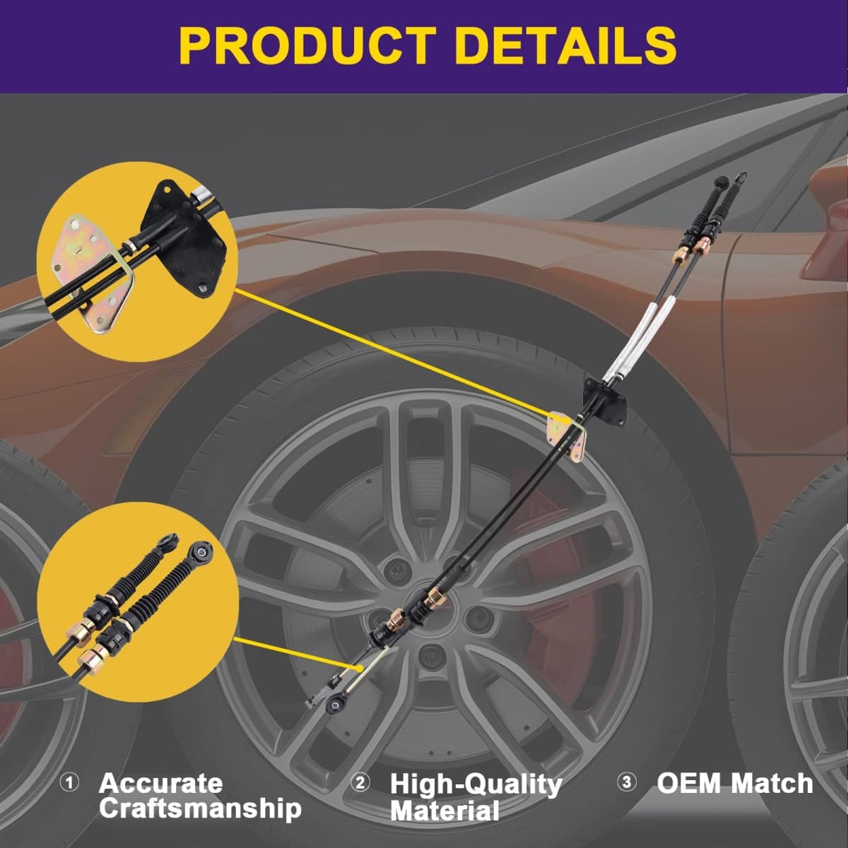 Transmission Gear Shift Cable Replace GK2C-46-500L GK2C4650L thumbnail 3