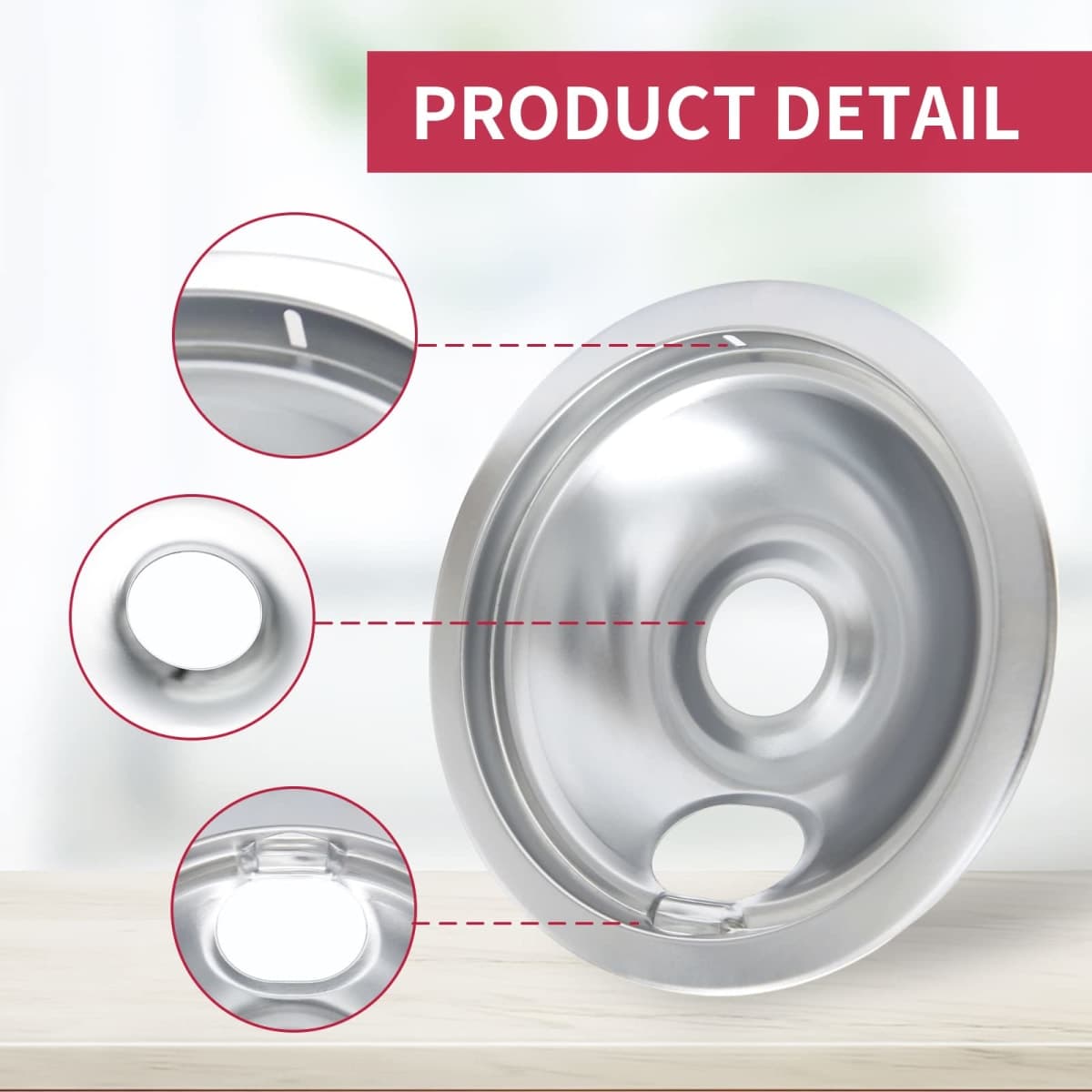 COZZIVITA 316048413 and 316048414 Stove Burner Drip Pans for Electric Stove Top - Perfectly Fit Frigidaire Kenmore Electric Range -Thickening to Prevent Bending and Rust - Include 2 x 6 in, 2 x 8 in thumbnail 3