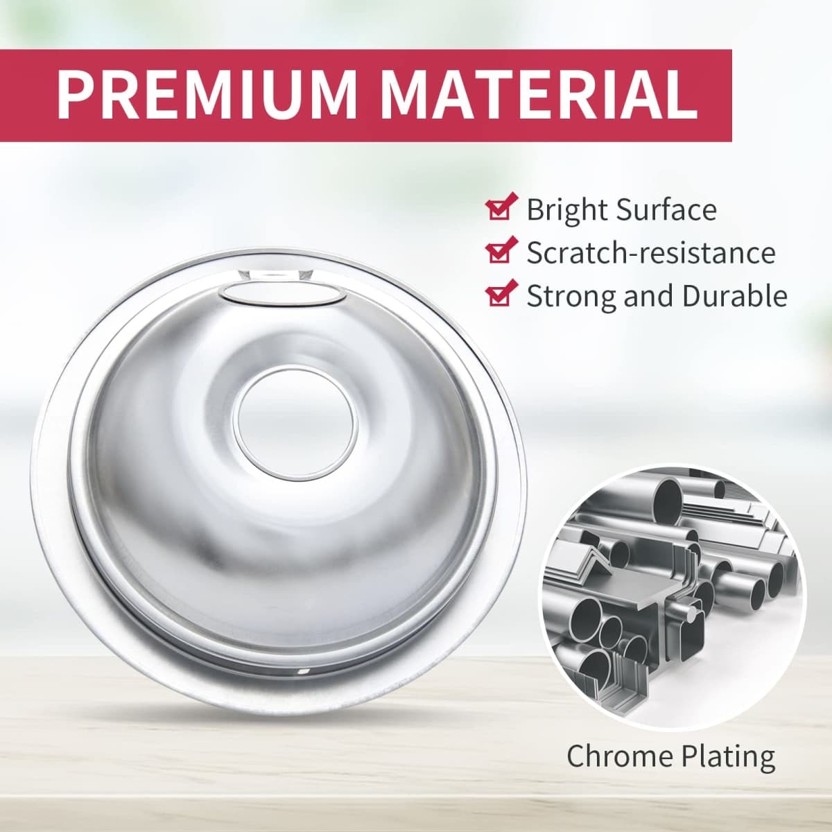 COZZIVITA 316048413 and 316048414 Stove Burner Drip Pans for Electric Stove Top - Perfectly Fit Frigidaire Kenmore Electric Range -Thickening to Prevent Bending and Rust - Include 2 x 6 in, 2 x 8 in thumbnail 5