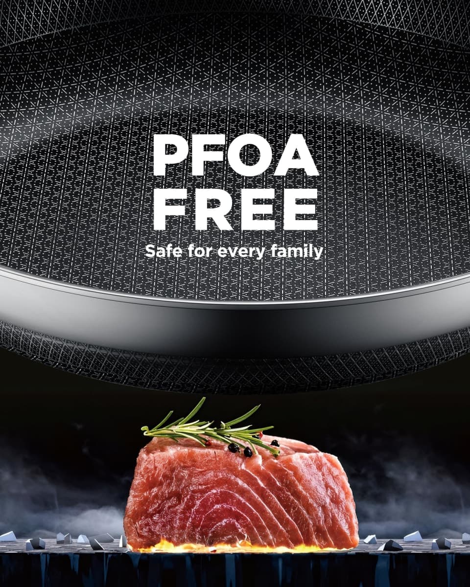 Yonida Non Stick Frying Pans with 2 Lids, 8+10+12 inch, Hybrid Frying Pans Set Nonstick,Skillets Stainless Steel Fajita, Dishwasher & Oven-Safe, Induction Compatible Cooking Pan, PFOA Free Cookware thumbnail 4