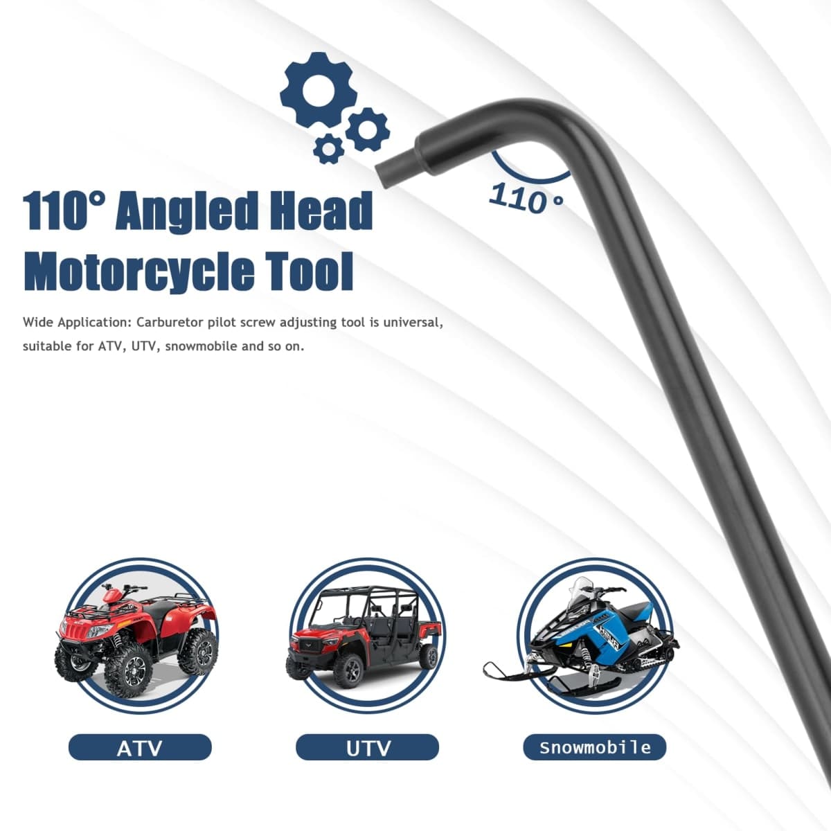 Pilot Screw Adjusting Tool, Carburetor Adjustment Screwdriver Tool, 16.34in 110° Angled Head Motorcycle Tool, for ATV, UTV, Snowmobile thumbnail 3
