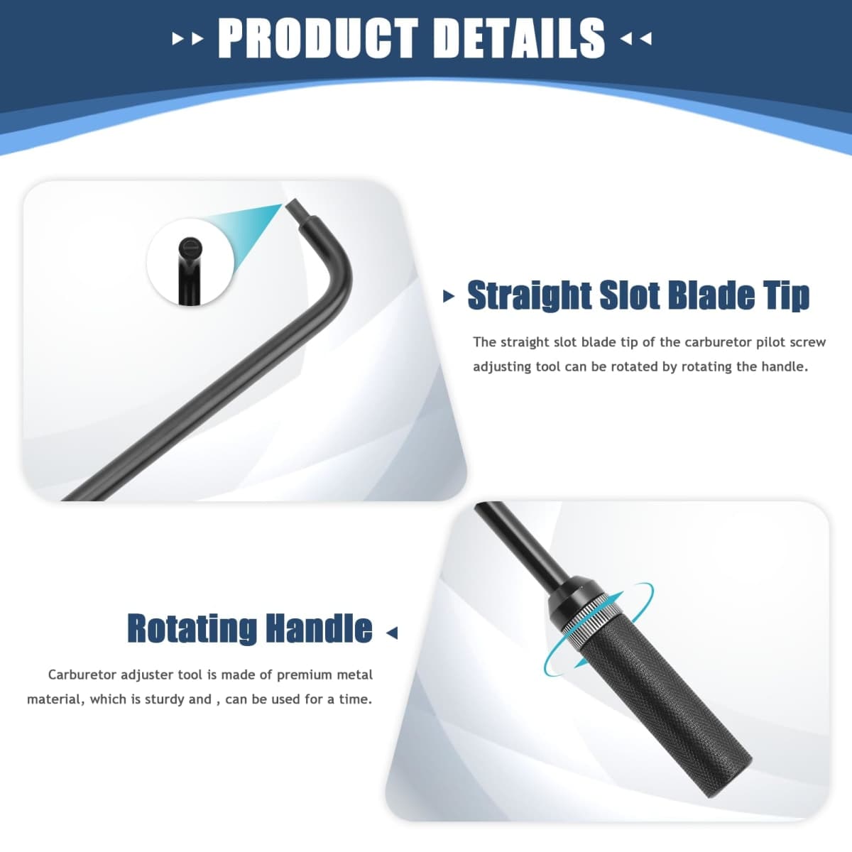 Pilot Screw Adjusting Tool, Carburetor Adjustment Screwdriver Tool, 16.34in 110° Angled Head Motorcycle Tool, for ATV, UTV, Snowmobile thumbnail 4