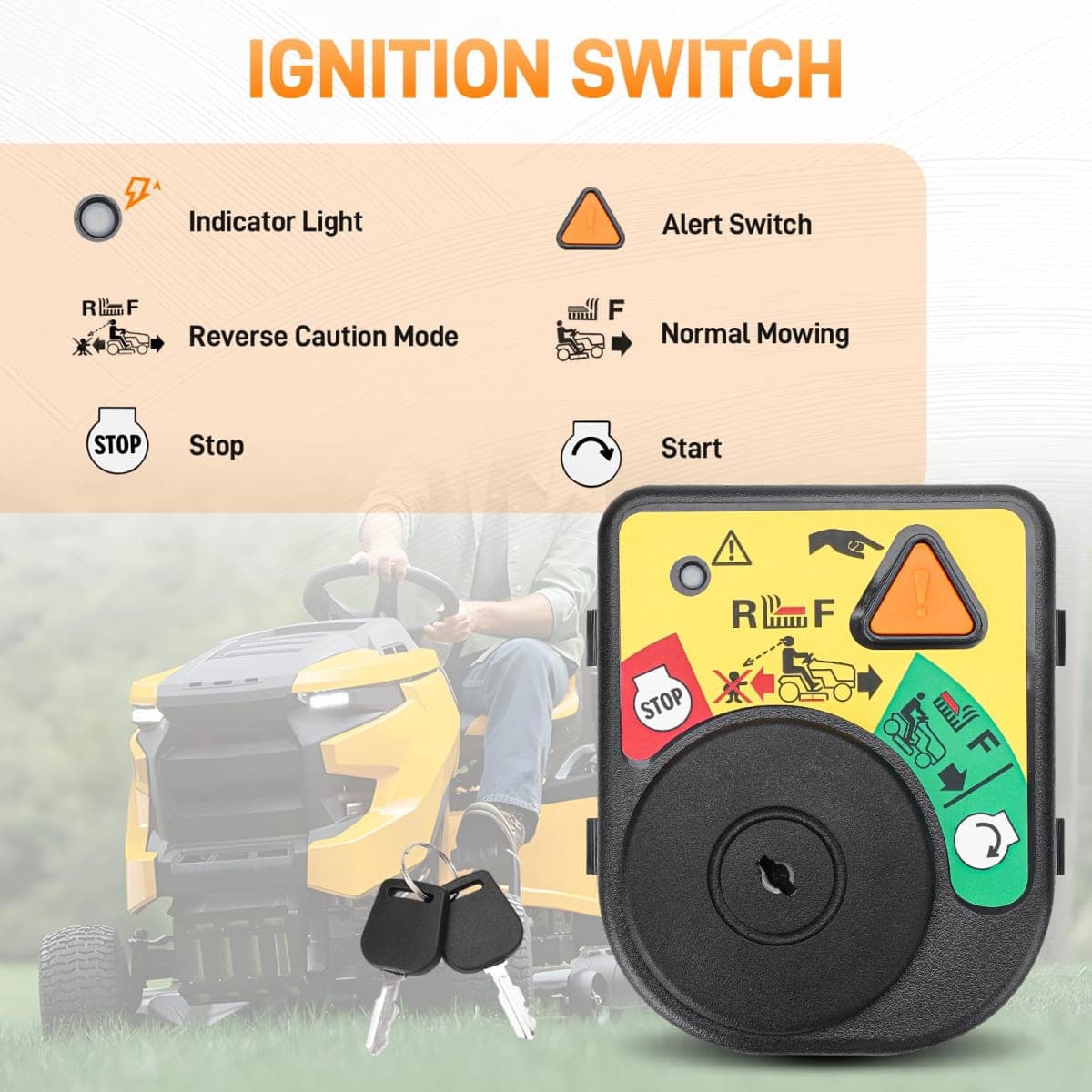 Ignition Module Switch with 2 Keys 7 terminals Compatible with Cub Cadet MTD Craftsman -LT1042 LT1045 LT1046 LTX1040 XT1 XT2 LT42 LT46 SLX50 T110 T1200 T1400 T1600 Riding Replace#925-06119c 725-04227 thumbnail 5