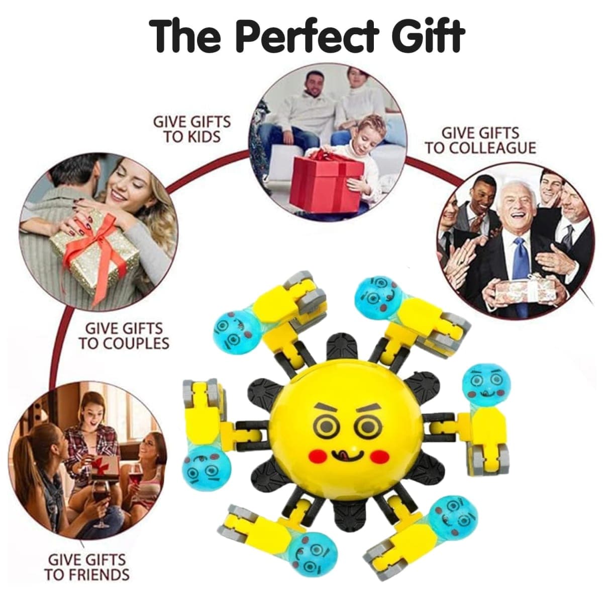 10 Pcs Transformable Fidget Spinner Toys for Kids, Stress Relief Sensory Toys for Autism ADHD, Birthday Party Favors, Easter Basket Essentials, Classroom Prizes, Stocking Stuffers for Boys Girls thumbnail 4