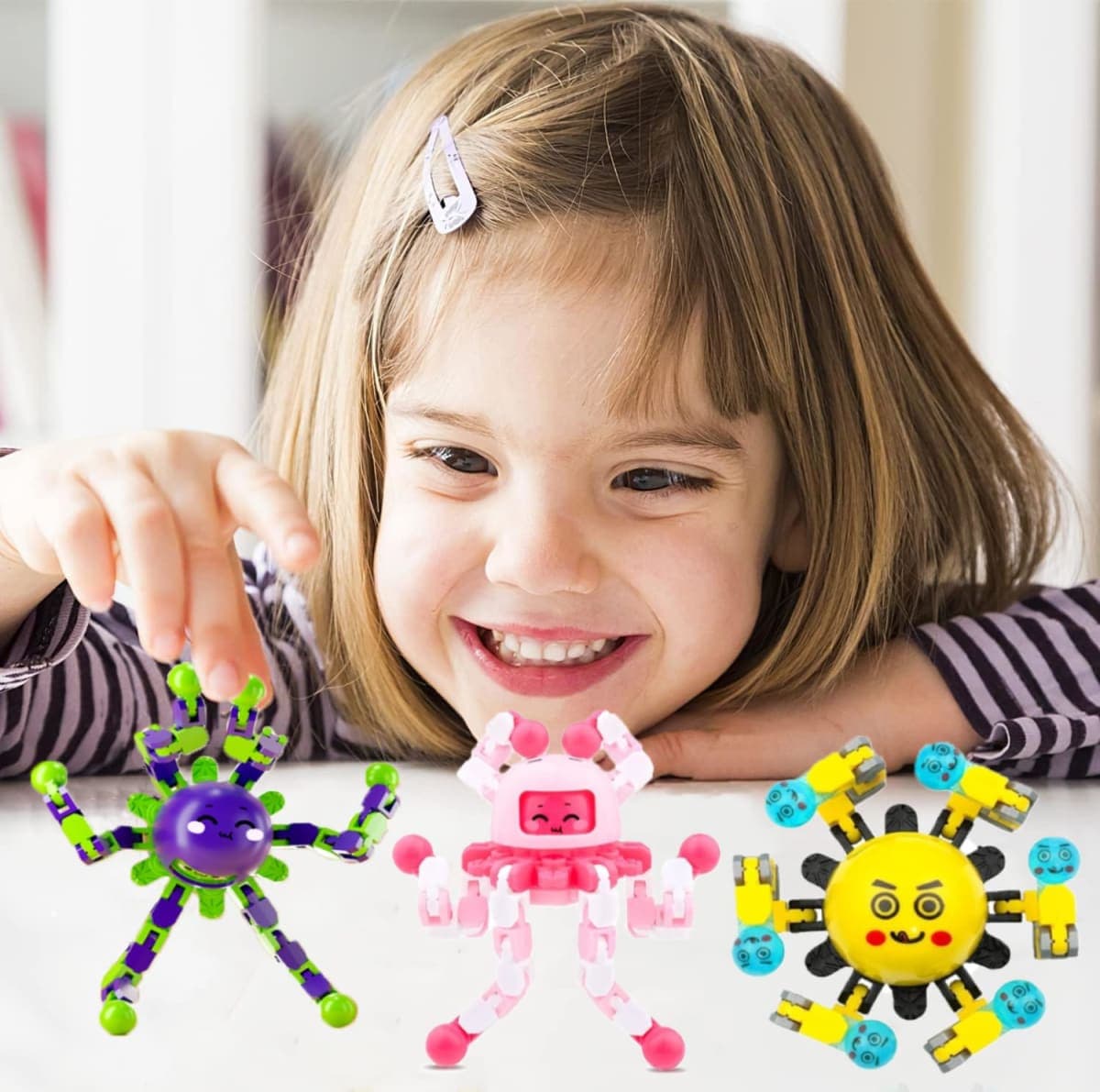 10 Pcs Transformable Fidget Spinner Toys for Kids, Stress Relief Sensory Toys for Autism ADHD, Birthday Party Favors, Easter Basket Essentials, Classroom Prizes, Stocking Stuffers for Boys Girls thumbnail 5