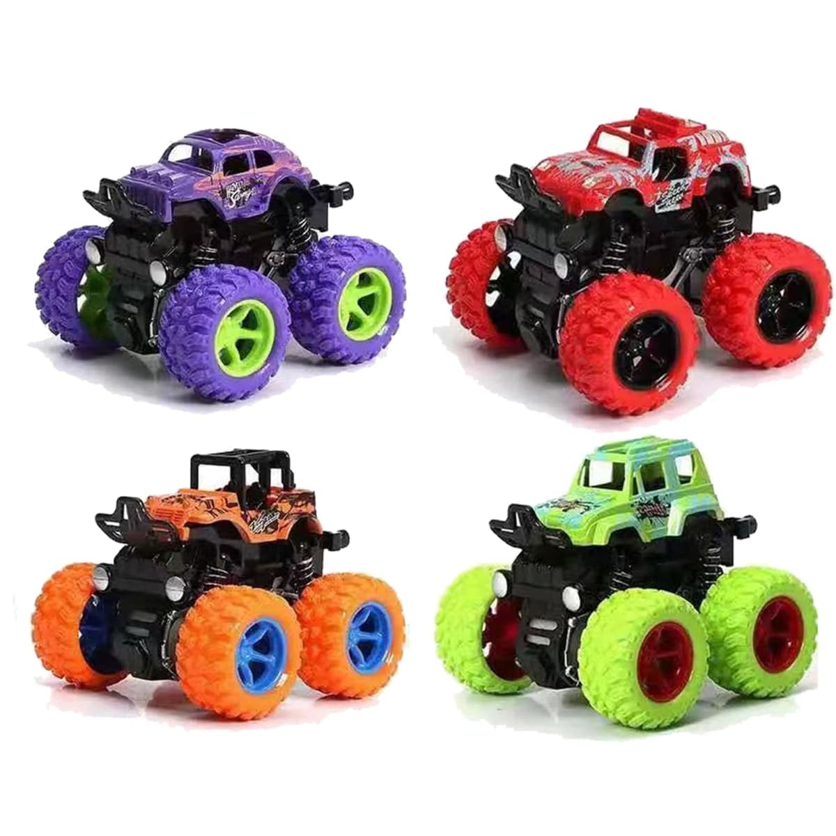 AHYCS Monster Truck Toys, Friction Powered Monster Trucks for Boys, Push and Go Vehicles Toy for Kids, Inertia Vehicle, Stunt On-Road Vehicle, Great for Birthday Party Gift for Boys Girls (Purple) — image 1