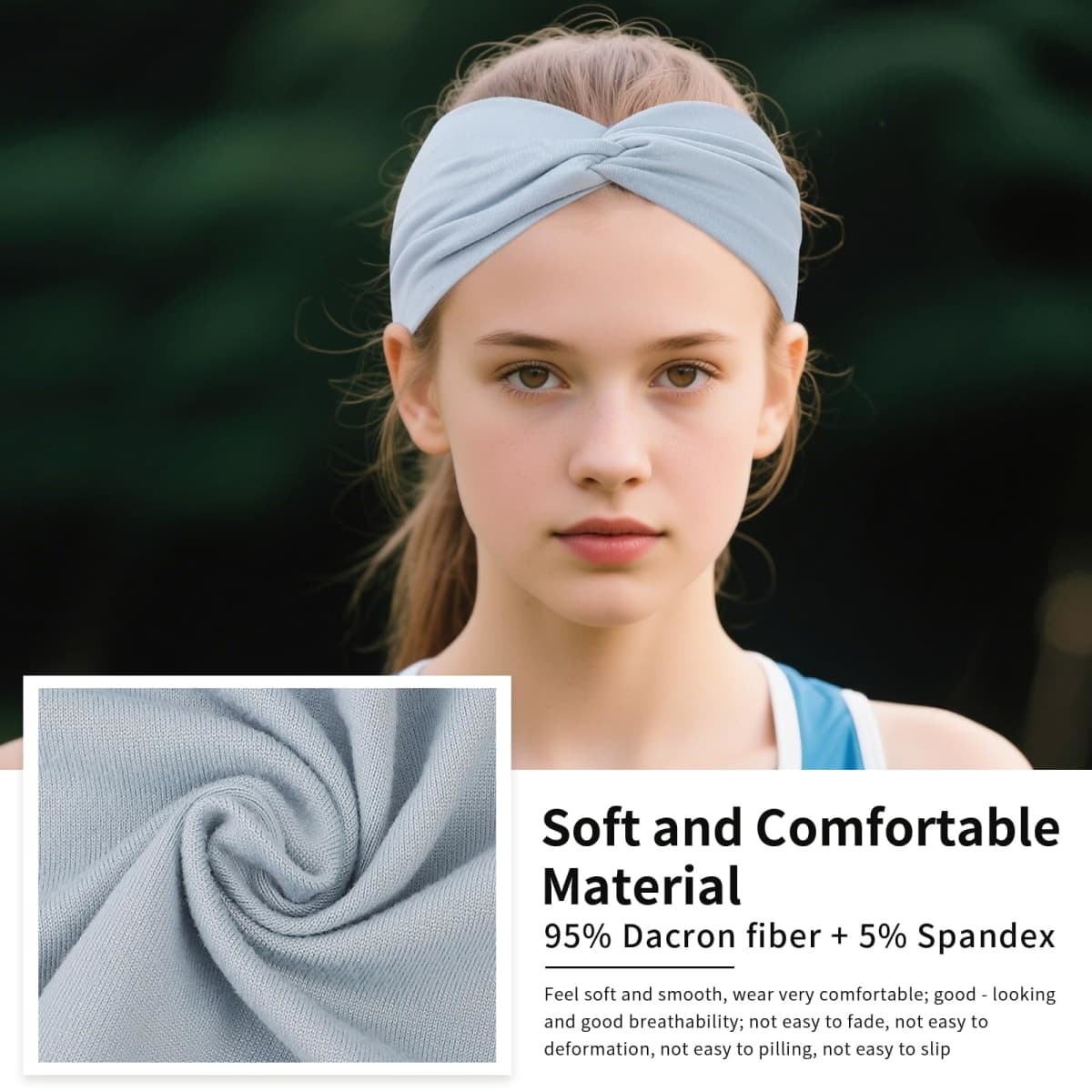 12 Pcs Stretchy Headbands for Women, Absorbed Sport Headband Soft Twist Knotted Hairbands for Daily Life Yoga Workout (Neutral Color 1) thumbnail 3