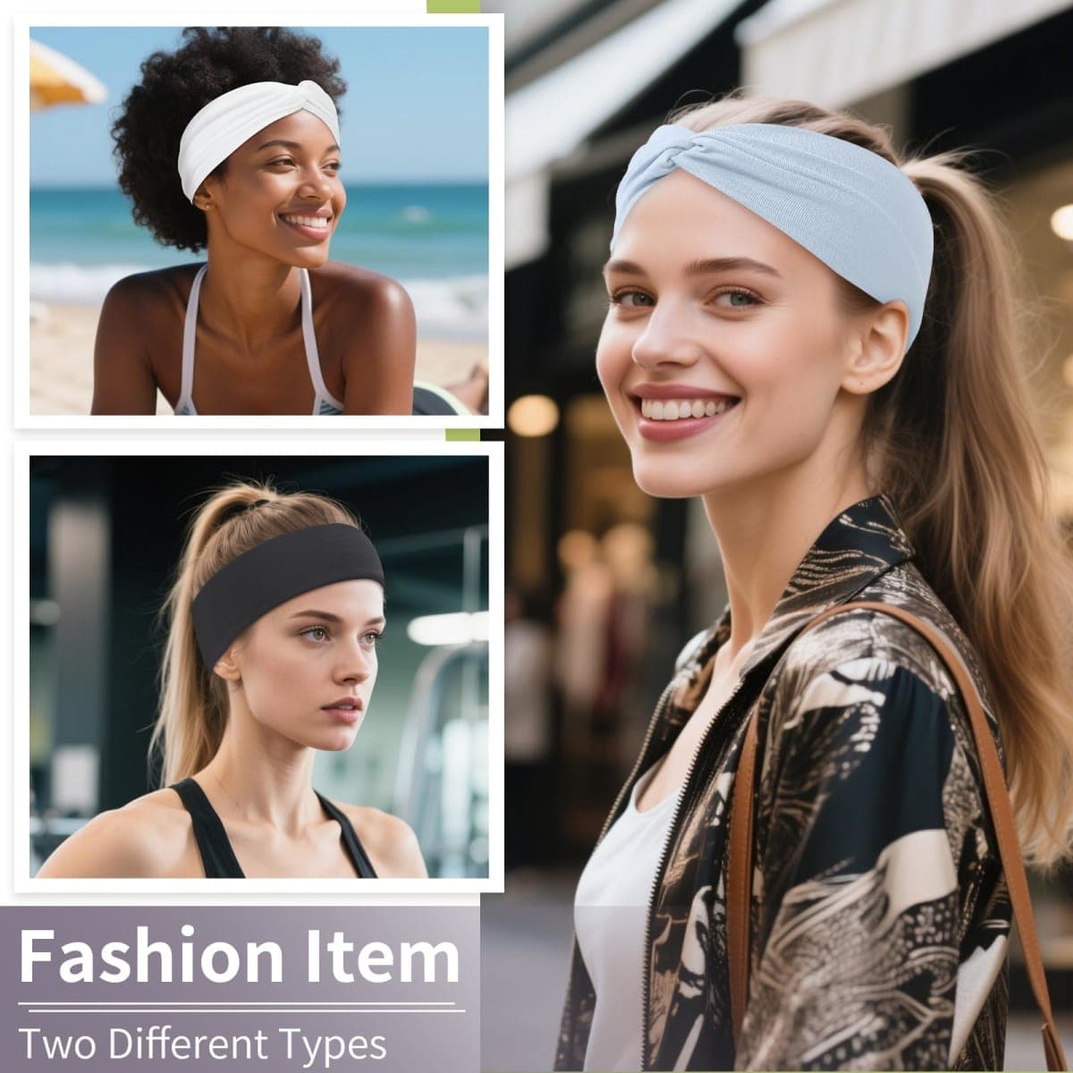 12 Pcs Stretchy Headbands for Women, Absorbed Sport Headband Soft Twist Knotted Hairbands for Daily Life Yoga Workout (Neutral Color 1) thumbnail 5