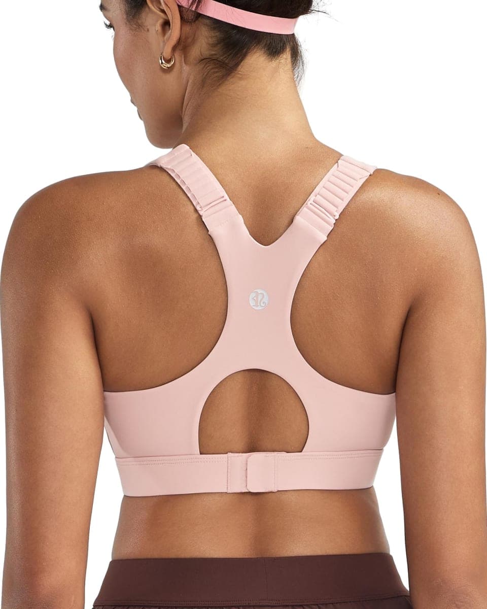 RUNNING GIRL Sports Bras for Women High Support, Adjustable Straps High Impact Racerback Bra with Hook Closure Molded Cup, Flush Pink, Small — image 1