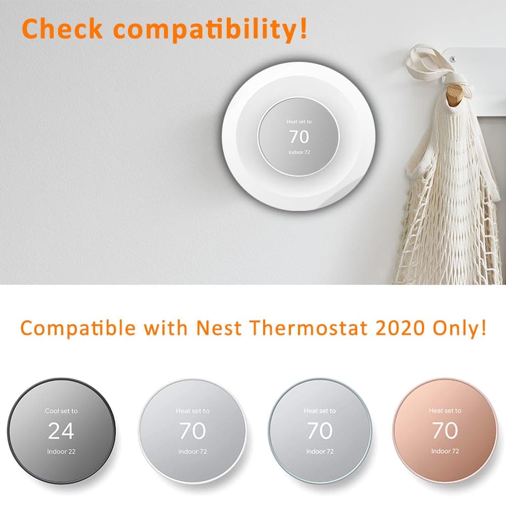 Wall Plate Made for The Nest Thermostat 2020 | Google Nest Thermostat Trim Kit Accessory | Easy Installation | Snow thumbnail 2