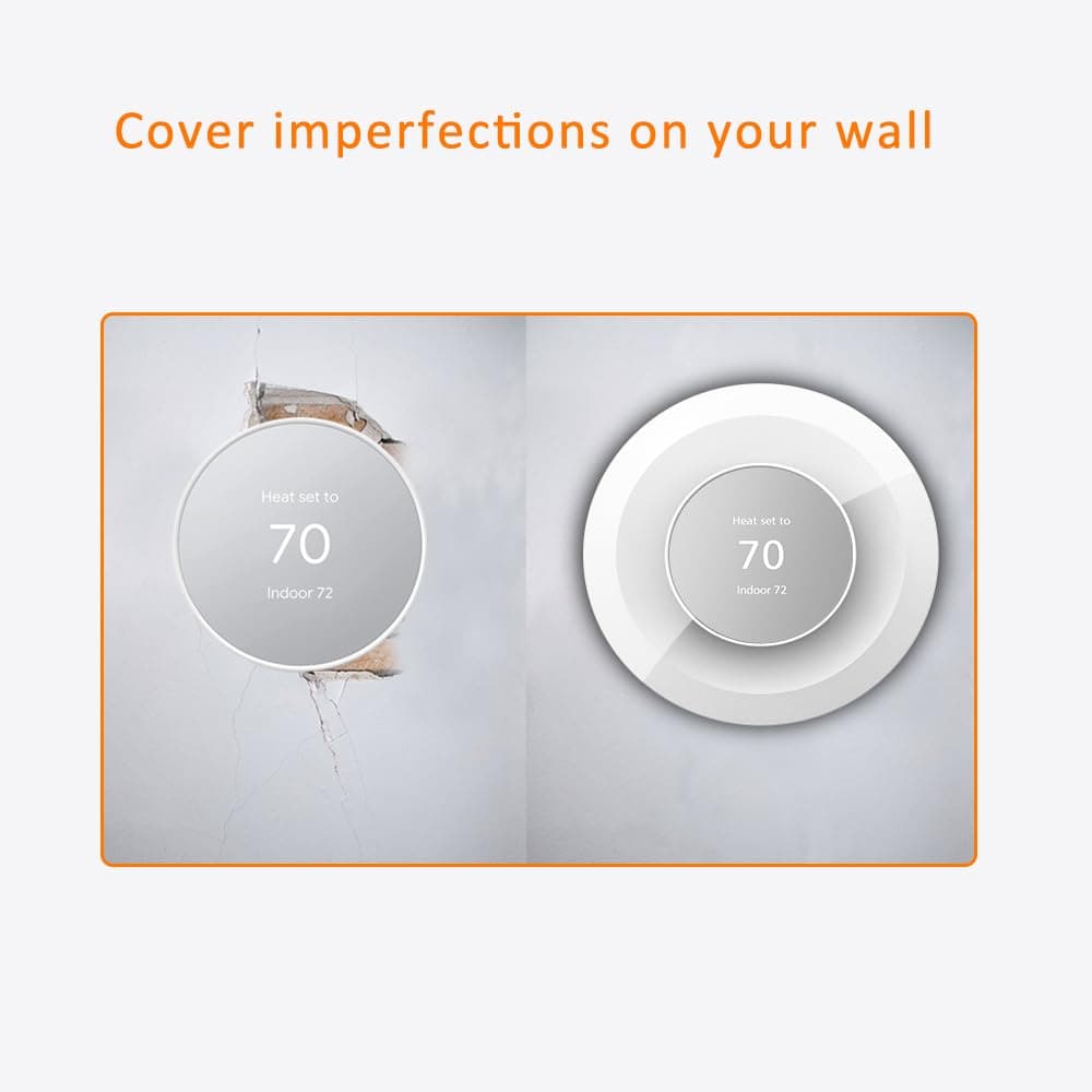 Wall Plate Made for The Nest Thermostat 2020 | Google Nest Thermostat Trim Kit Accessory | Easy Installation | Snow thumbnail 3