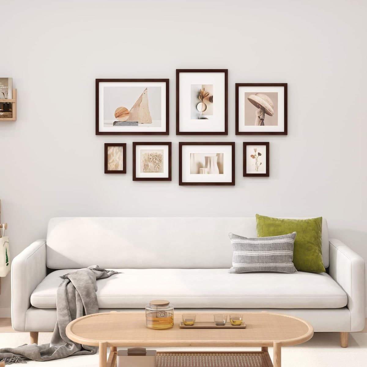 Egofine 12x16 Picture Frames with Plexiglass, Display Pictures 9x12/11x14 with Mat or 12x16 Without Mat for Tabletop and Wall Mounting, Walnut Color thumbnail 5