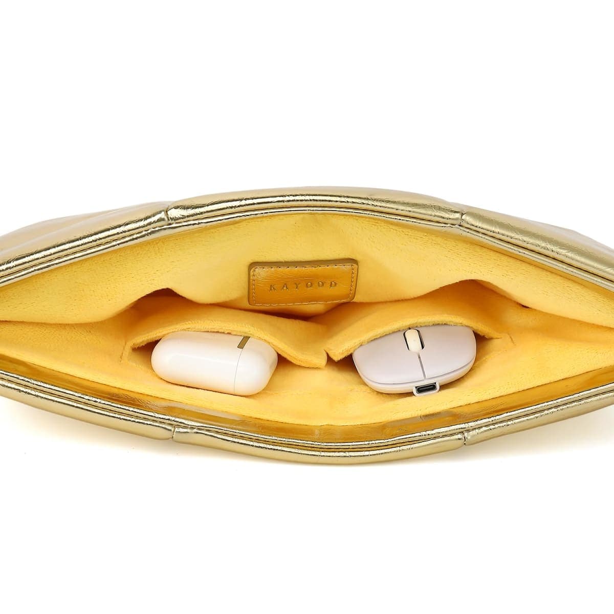 KAYOND 15-16 Inch Puffy Laptop Sleeve for MacBook Air 15 M4/M3/M2 2025-2023and MacBook Pro 16 in M4 2024,Gold thumbnail 4