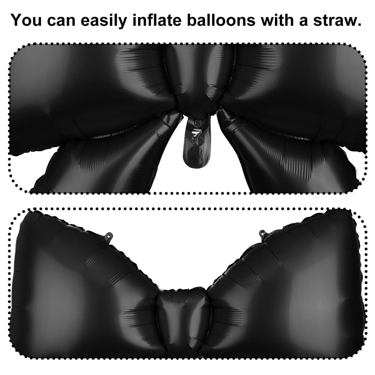4pcs Giant Black Bow Balloon, 98x75cm/38.58x29.53in Black Large Bow Theme Balloons Fashion Birthday Decoration for Bridal Shower Baby Shower Engagement Bachelorette Graduation Party Supplies thumbnail 5