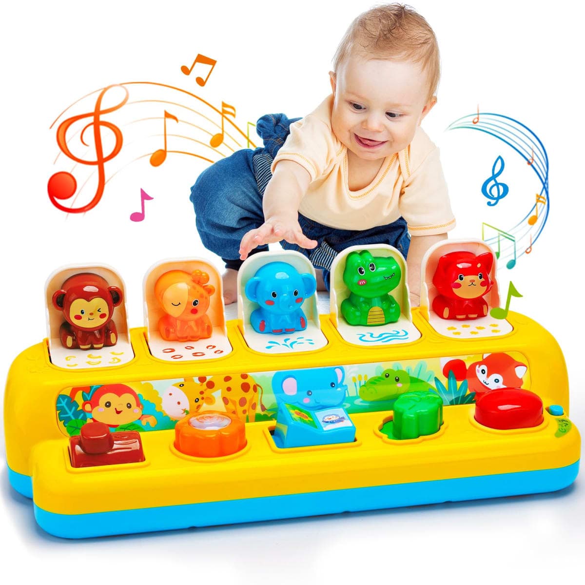 Baby Pop Up Toys with Music & Light Montessori Toys for 1 Year Old Boy Girl — image 1