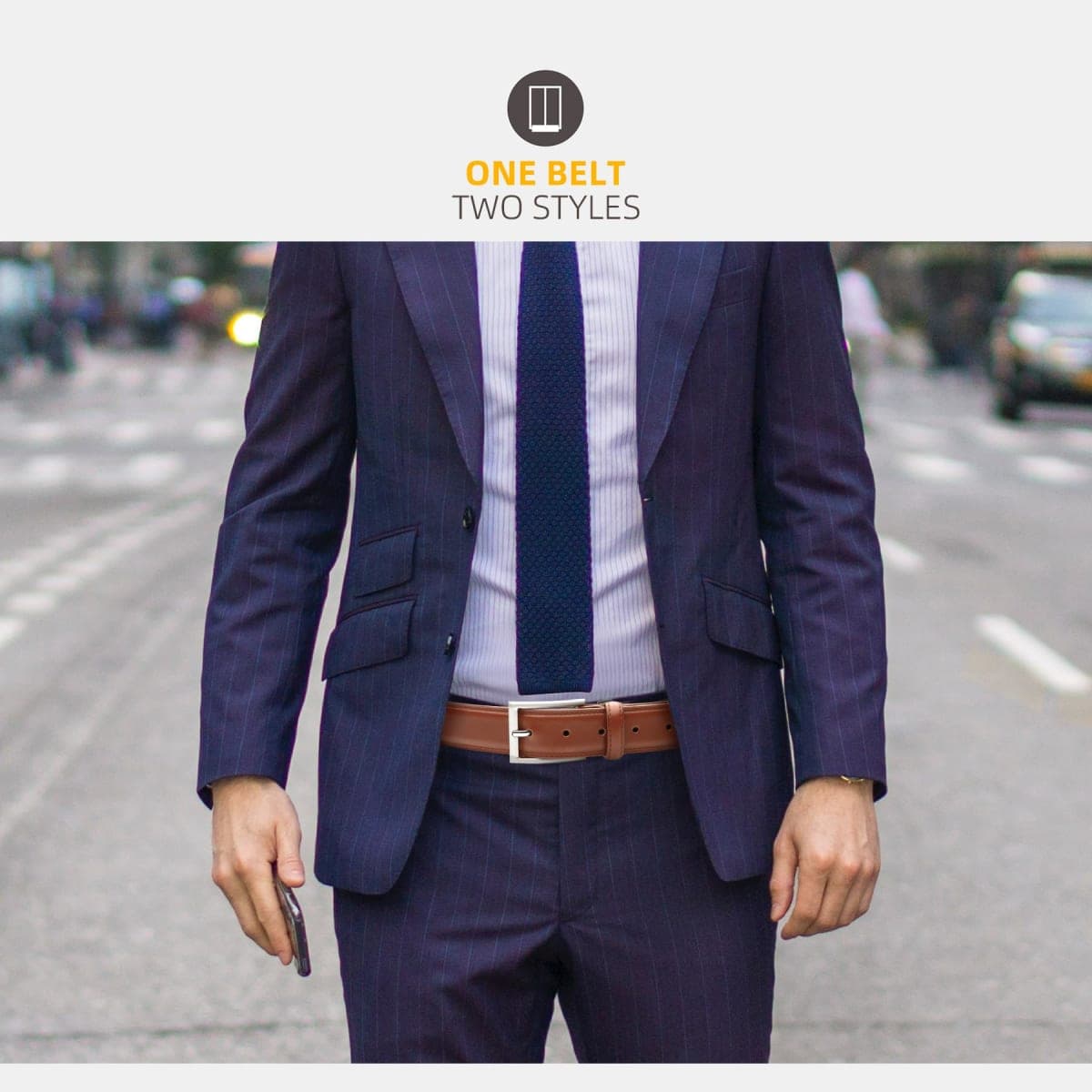 LCG LUCHENGYI Men Leather Dress Belt, Casual Belts with Single Prong Buckle, Tan, 34 (waist:32) thumbnail 5