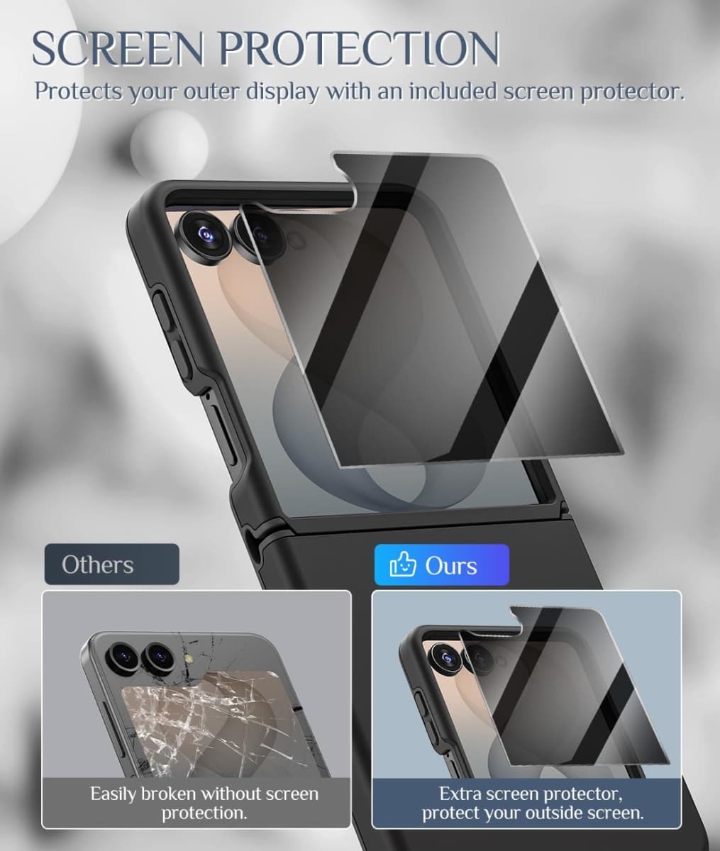 Caka for Samsung Galaxy Z Flip 8 & 7 Case with Hinge & Screen Protector thumbnail 5