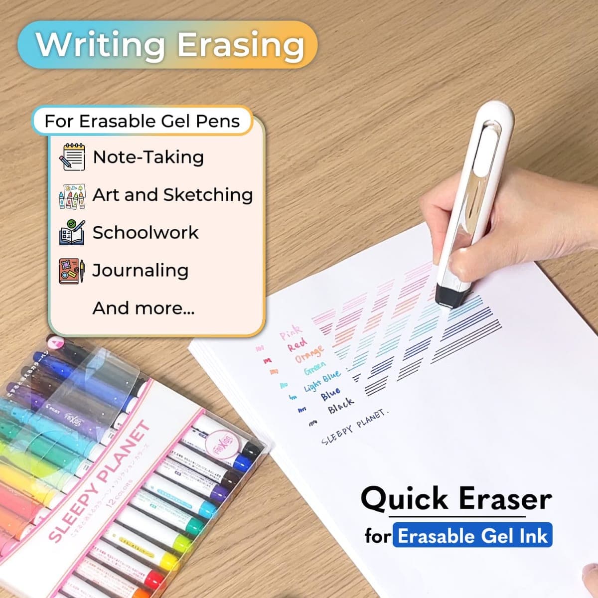 Mini Heat Pen, Erasable Gel Ink Eraser, Thermal Print Eraser & Foil Quill thumbnail 2