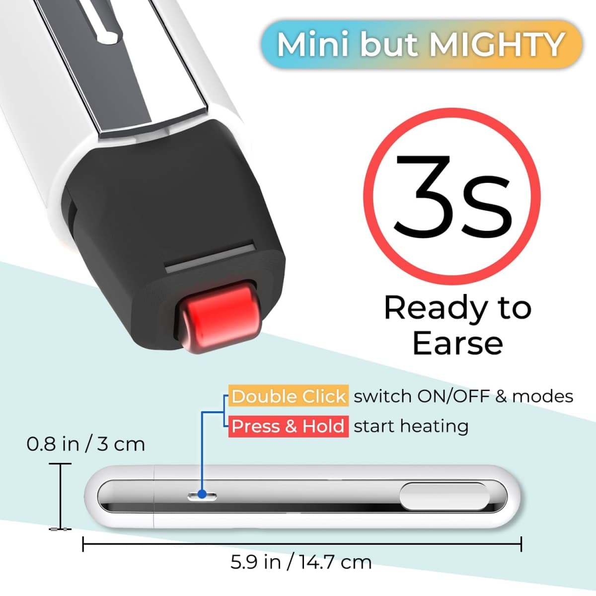 Mini Heat Pen, Erasable Gel Ink Eraser, Thermal Print Eraser & Foil Quill thumbnail 3