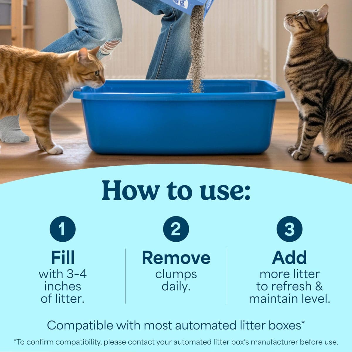 Fresh Step Simply Unscented Cat Litter, Free from Added Fragrances and Dyes, Recommended by Vets, 14 Pounds, Pack of 3 (Package May Vary) thumbnail 4