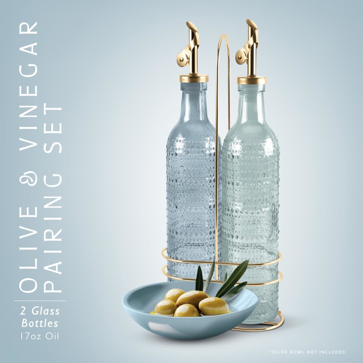 COOK WITH COLOR Glass Olive Oil Bottle Dispenser - 2 Pack- 17oz Oil and Vinegar Cruet - Olive Oil Carafe Decanter for Kitchen thumbnail 2