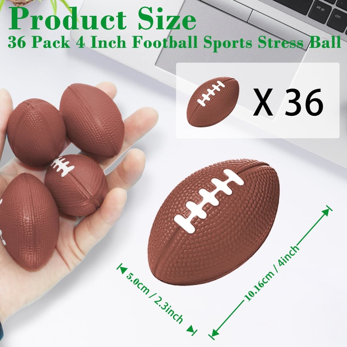 Oleitodh 36 Pcs Mini Football Sports Stress Ball Bulk 4 inch Mini Foam Sports Ball Kids Adults Football Sports Party Favor Ball Small Relaxable Balls for School Carnival Reward Party Bag Gift Fillers thumbnail 2