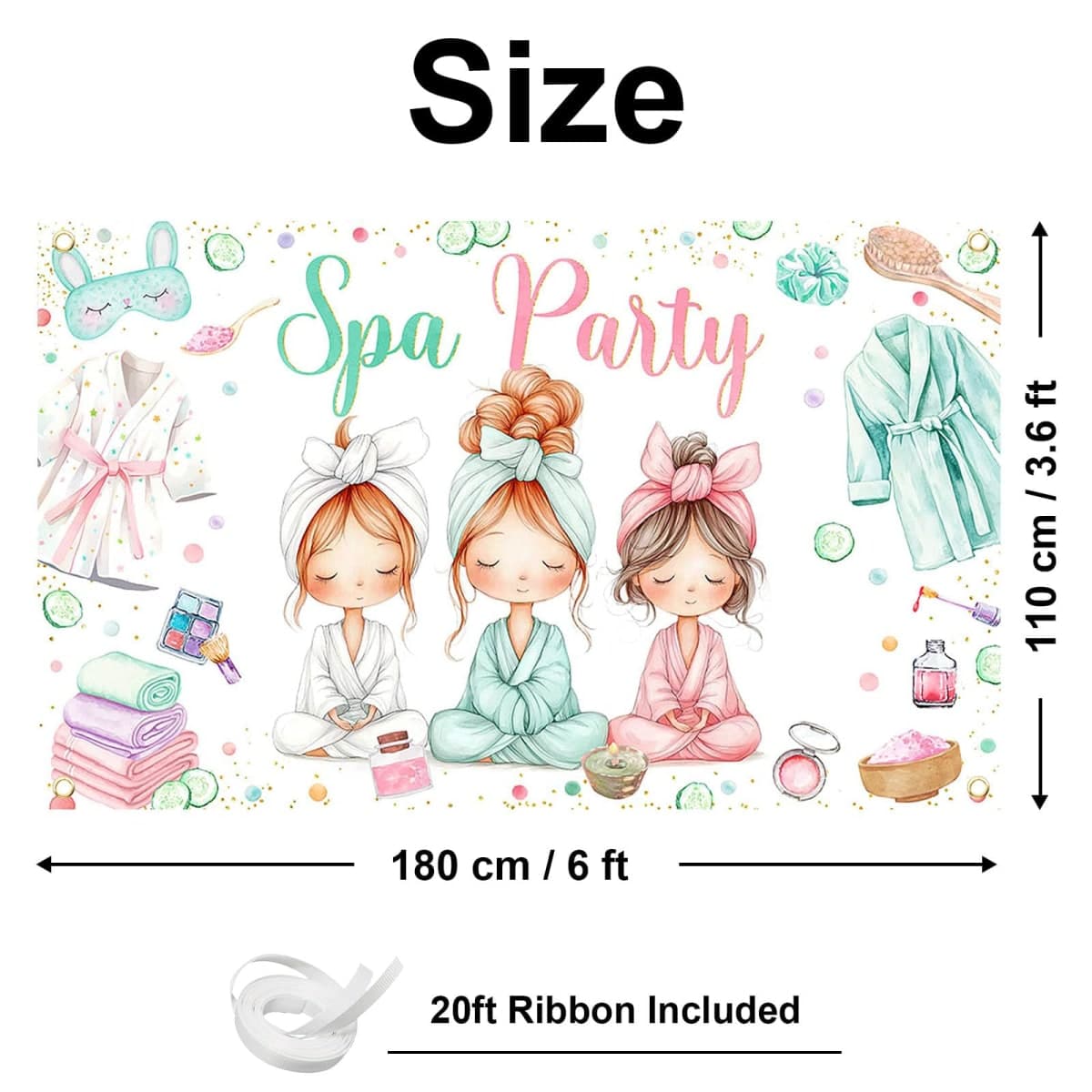 Avezano Spa Party Banner Spa Theme Birthday Party Decoration for Girls Women Spa Day Makeup Slumber Pajama Sleepover Birthday Party Decoration Banner (6x3.6ft) thumbnail 5