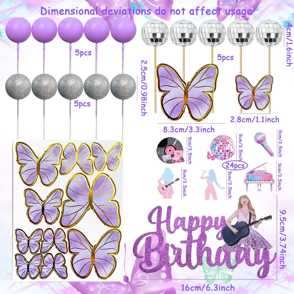 LaVenty Singer Birthday Cake Decoration Party Decorations Birthday Girls Theme Photo Backdrop Era Party Music Fans Lover Party Supplies thumbnail 2