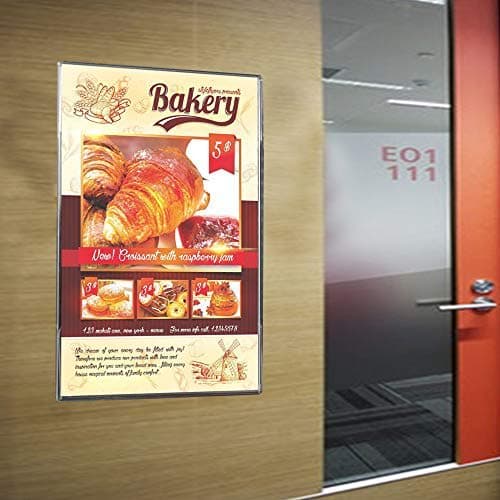 Ludery Acrylic Sign Holder 8.5 x 11 Wall Mount, Clear 8.5 x 11 Acrylic Sign Holder with Double Sided Tape Adhesive for Home, Office, Store, Restaurant (3 Pack) thumbnail 4