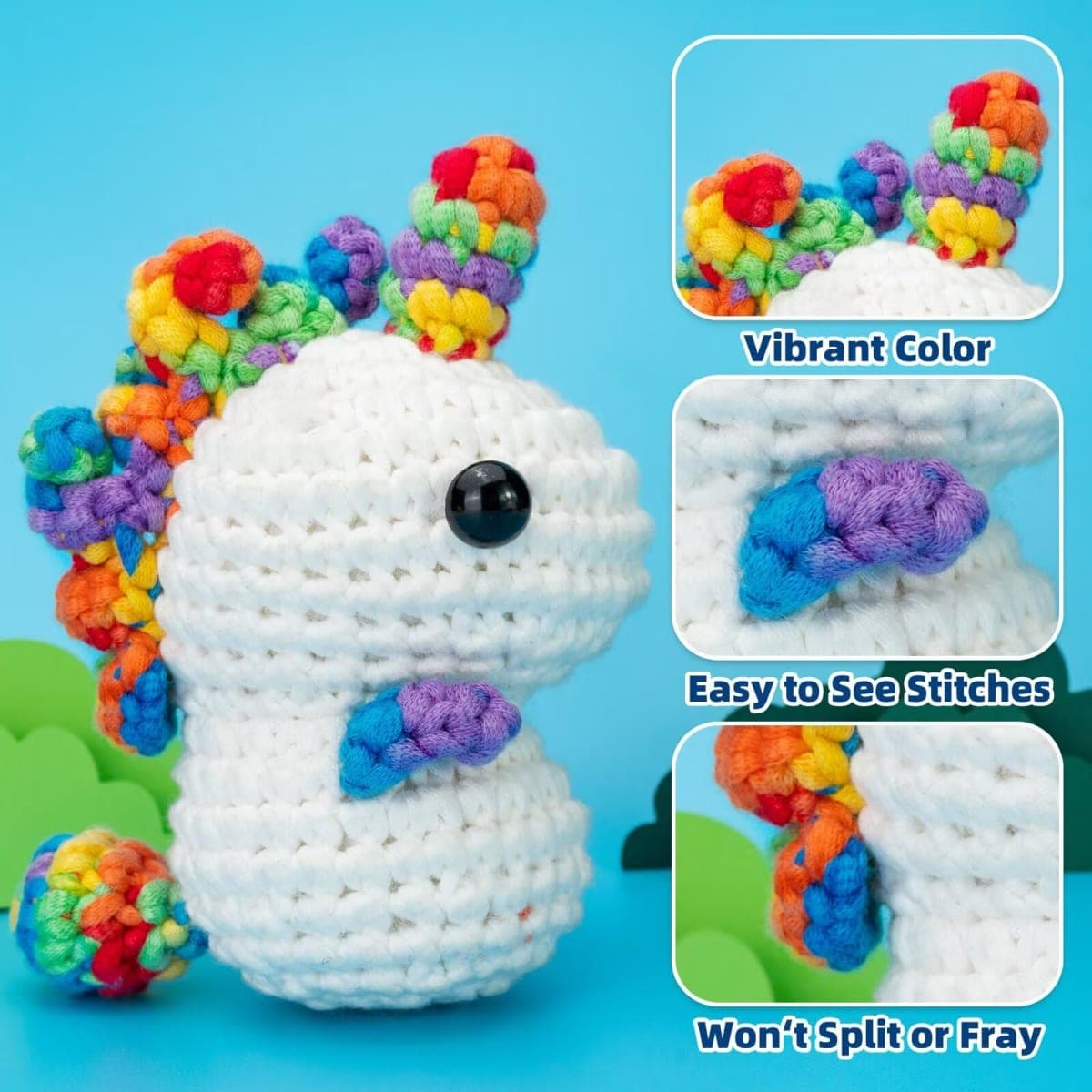 120g Ice Color Yarn for Crocheting and Knitting; Rainbow Yarn for Beginners with Easy-to-See Stitches;Worsted-Weight Medium #4;Yarn for Beginners Crochet Kit Making thumbnail 5