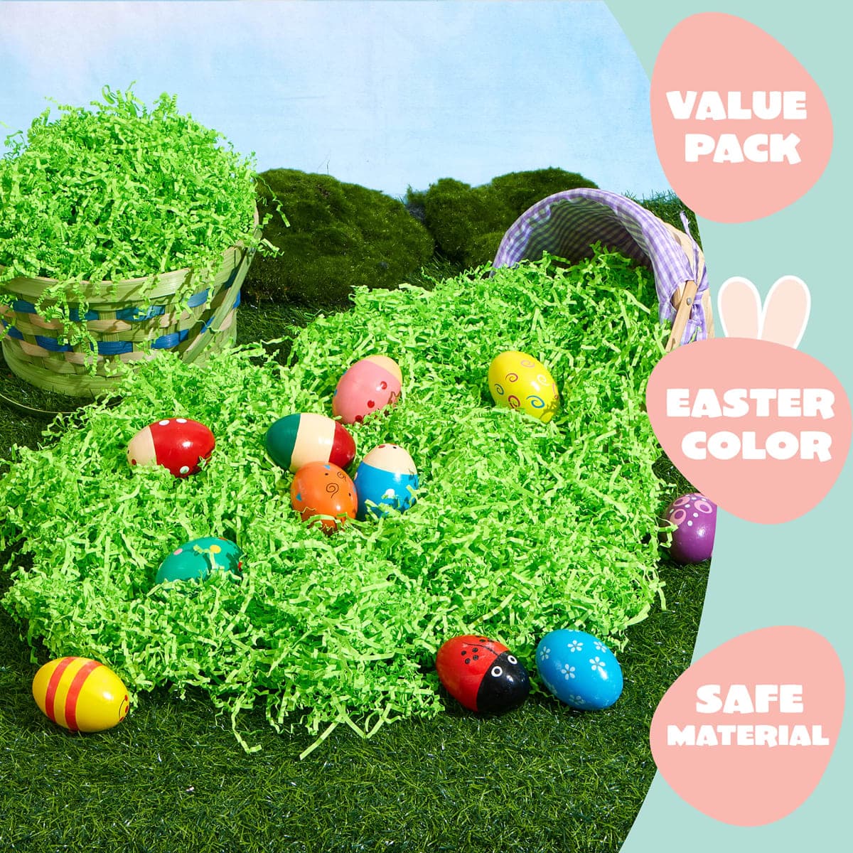 JOYIN 0.75 LB Easter Grass Gift Wrap Crinkle Filler Paper Shred (Light Green) for Basket Boxes Bags Filling, Gift Wrapping, Birthday Party Decoration, Easter Egg Hunt, Bridesmaid Party Favors(12 oz) thumbnail 4