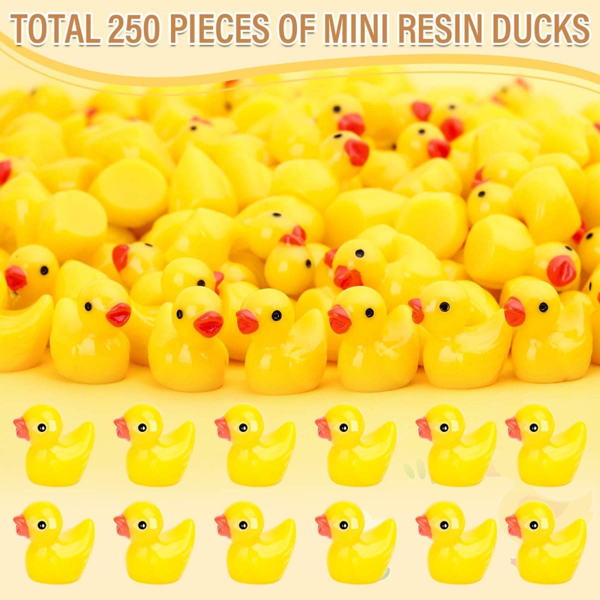 selizo 250PCS Mini Resin Ducks, Tiny Plastic Ducks Little Ducks to Hide, Small Resin Duck Charms Baby Ducks Bulk for Miniature Dollhouse Accessories Micro Garden Landscape thumbnail 2