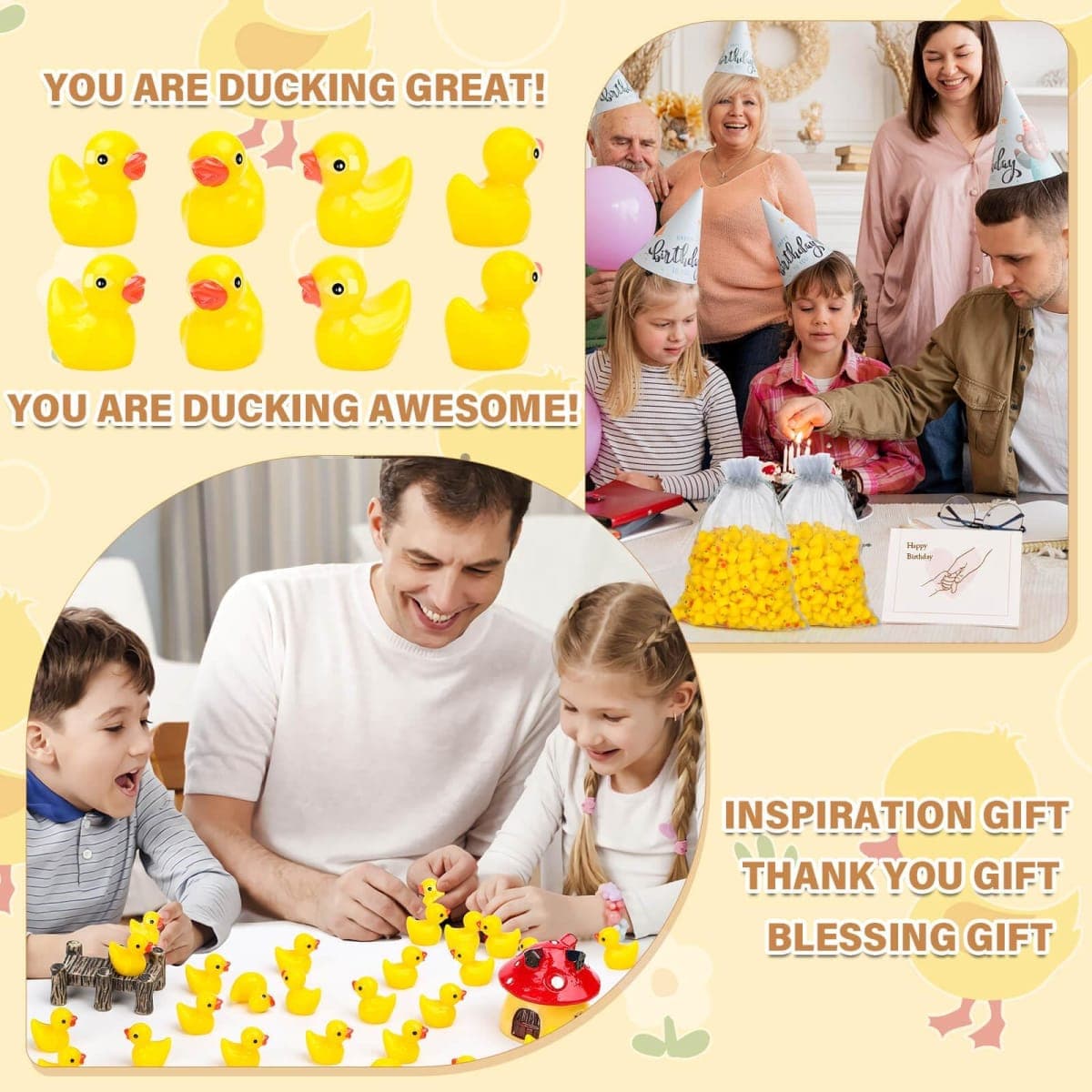 selizo 250PCS Mini Resin Ducks, Tiny Plastic Ducks Little Ducks to Hide, Small Resin Duck Charms Baby Ducks Bulk for Miniature Dollhouse Accessories Micro Garden Landscape thumbnail 5